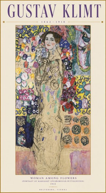 Klimt Woman Among Flowers No3 - Poster