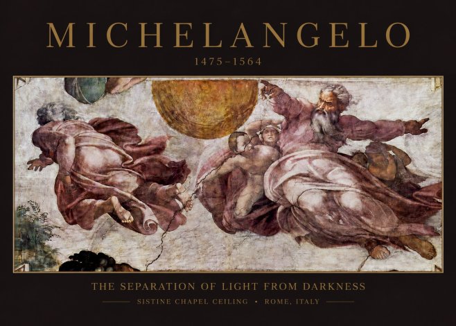 Michelangelo The Separation of Light from Darkness No2 - Poster