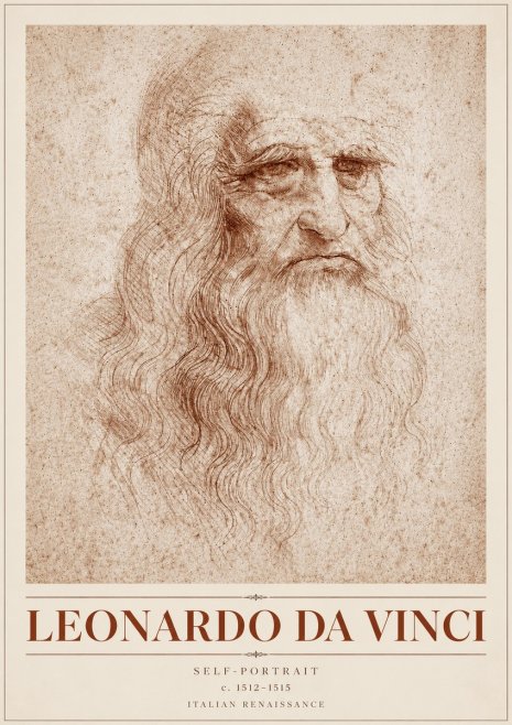 Leonardo da Vinci Self-portrait I No4 - Poster