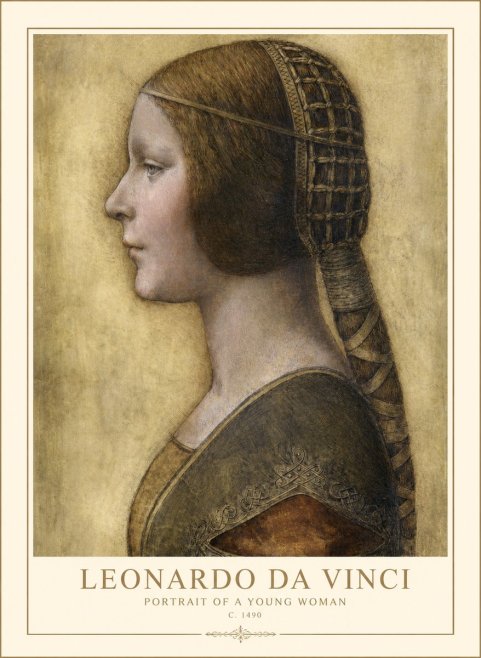 Leonardo da Vinci Portrait of a Young Woman II No1 - Poster
