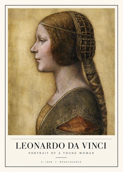 Leonardo da Vinci Portrait of a Young Woman II No4 - Poster