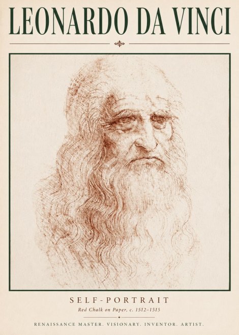 Leonardo da Vinci Self-portrait II No5 - Poster