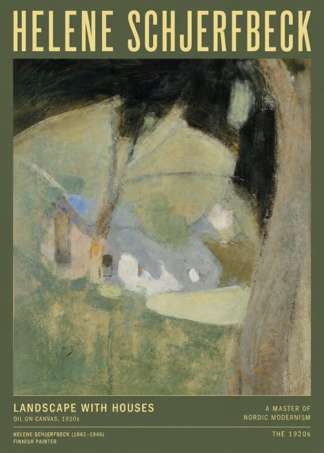 Helene Schjerfbeck Landscape with Houses No3 - Poster