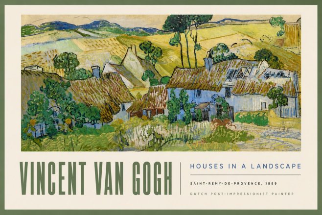 Van Gogh Houses in a Landscape No5 - Poster