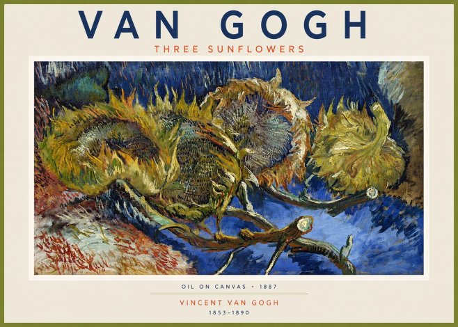 Van Gogh Three Sunflowers No2 - Poster