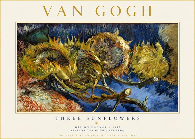 Van Gogh Three Sunflowers No3 - Poster