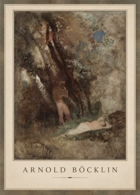 Arnold Böcklin Pan Frightening a Nymph No1 - Poster