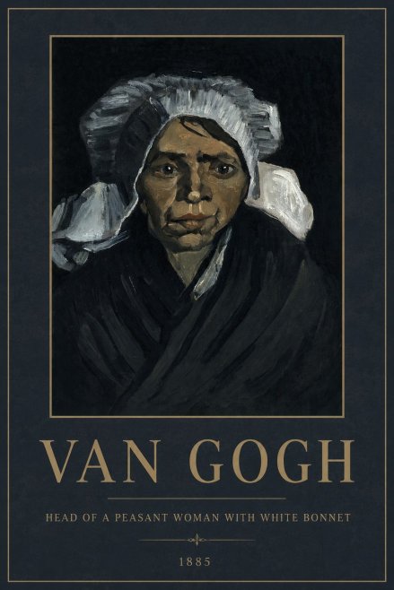 Van Gogh Head of a Peasant Woman with White Bonnet No2 - Poster