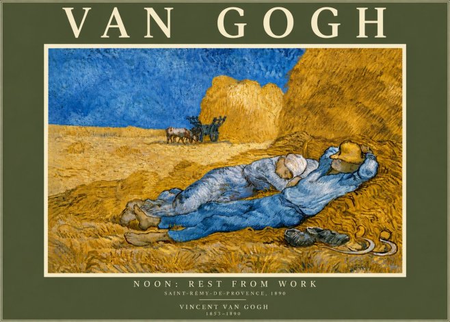 Van Gogh Noon: Rest from Work No6 - Poster