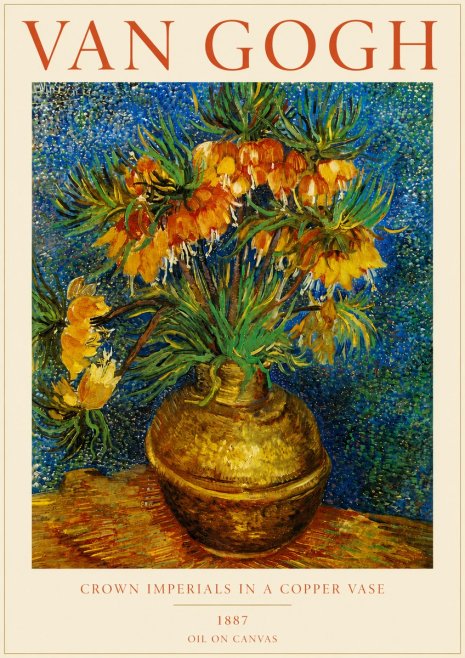 Van Gogh Crown Imperials in a Copper Vase No5 - Poster