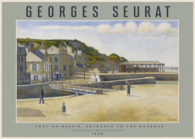 Seurat Port-en-bessin, Entrance to the Harbour, 1888 No4 - Poster