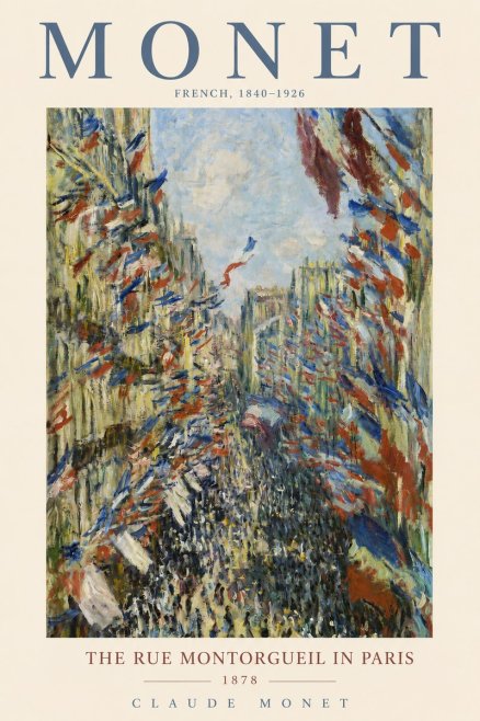 Monet The Rue Montorgueil in Paris No2 - Poster