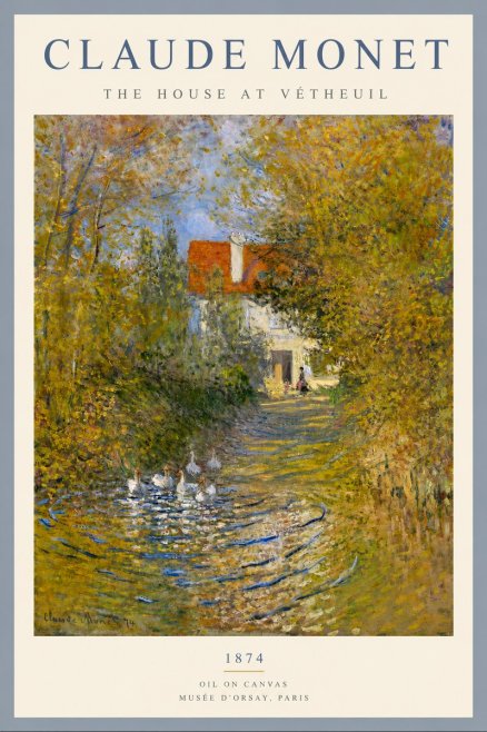 Monet The House at Vétheuil No6 - Poster