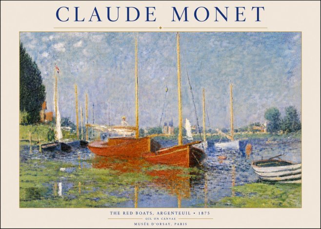 Monet The Red Boats, Argenteuil No4 - Poster