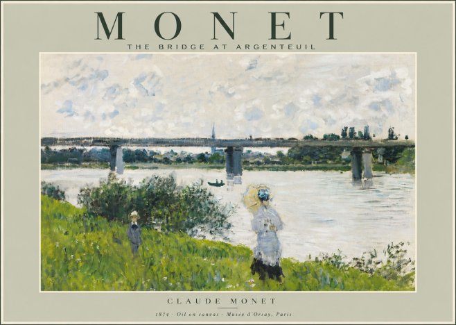Monet The Bridge at Argenteuil II No3 - Poster