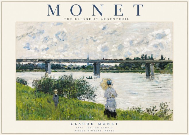 Monet The Bridge at Argenteuil II No6 - Poster