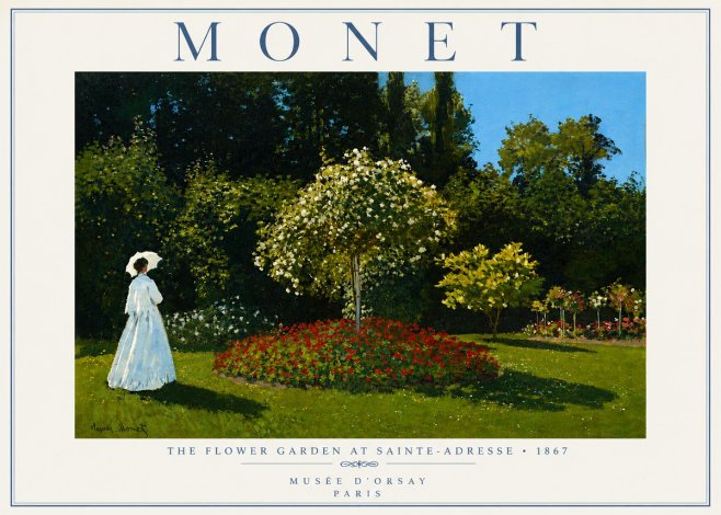 Monet The Flower Garden at Sainte-adresse No6 - Poster
