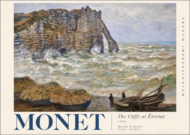 Monet The Cliffs at Etretat No4 - Poster