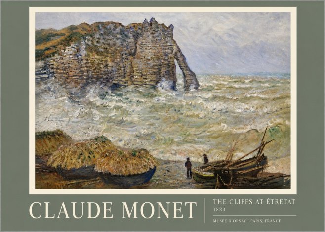 Monet The Cliffs at Etretat No5 - Poster