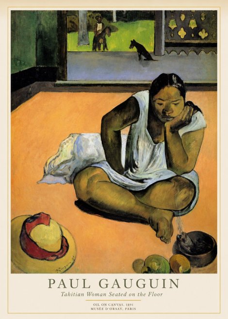 Paul Gauguin Tahitian Woman Seated on the Floor No1 - Poster