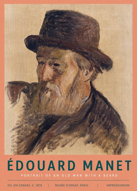 Édouard Manet Portrait of an Old Man with a Beard No3 - Poster