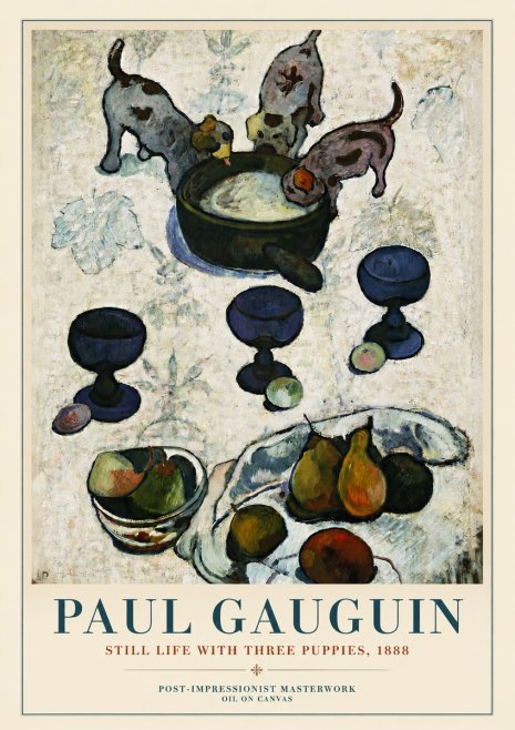Paul Gauguin Still Life with Three Puppies, 1888 No3 - Poster