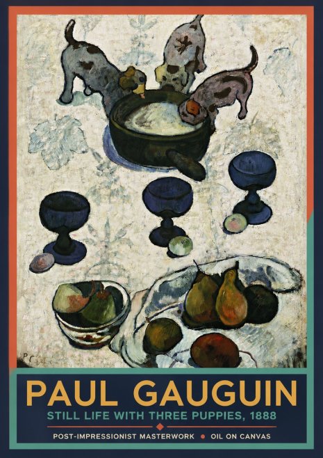 Paul Gauguin Still Life with Three Puppies, 1888 No4 - Poster