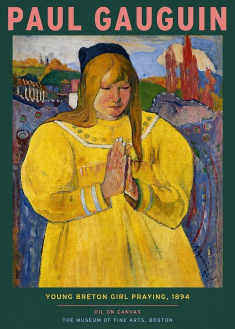 Paul Gauguin Young Breton Girl Praying, 1894 No3 - Poster