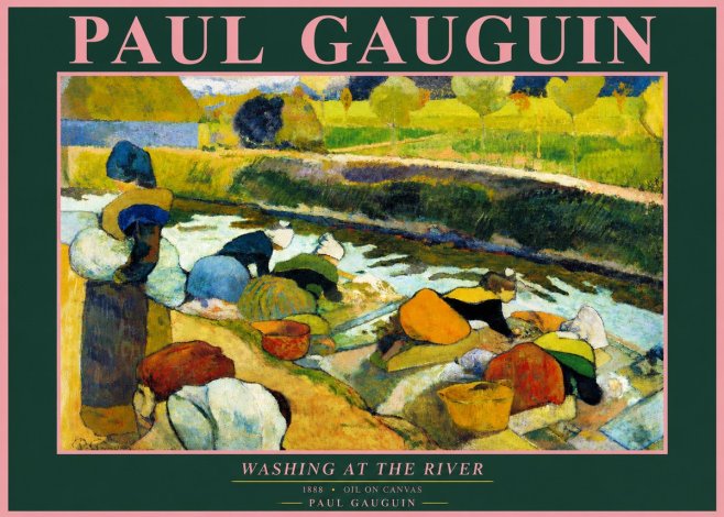 Paul Gauguin Washing at the River No3 - Poster