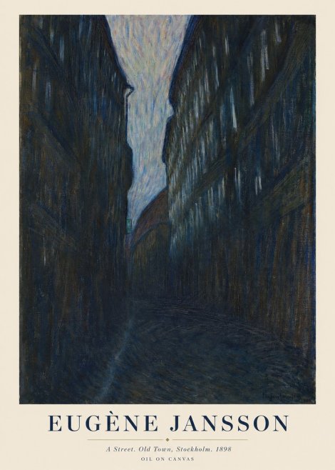 Eugène Jansson A Street. Old Town, Stockholm. 1898 No1 - Poster