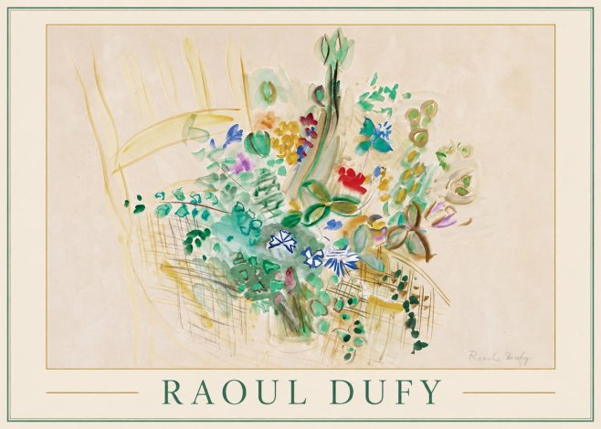 Raoul Dufy Bouquet in a Basket No1 - Poster