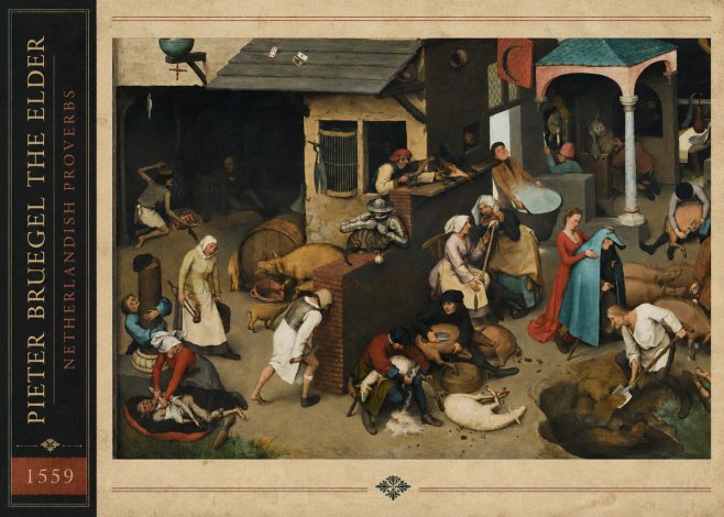Pieter Bruegel Netherlandish Proverbs VI No3 - Poster