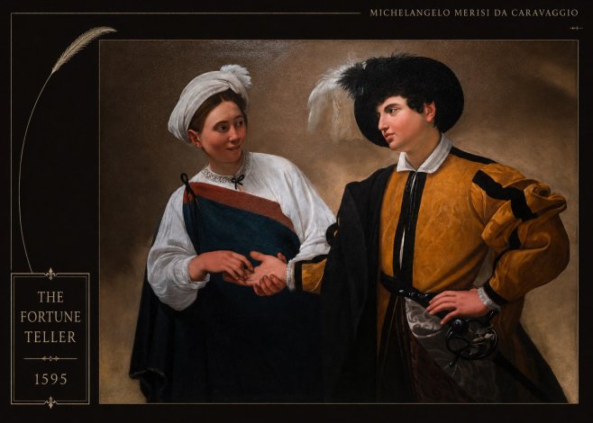 Michelangelo Merisi da Caravaggio The Fortune Teller II No4 - Poster