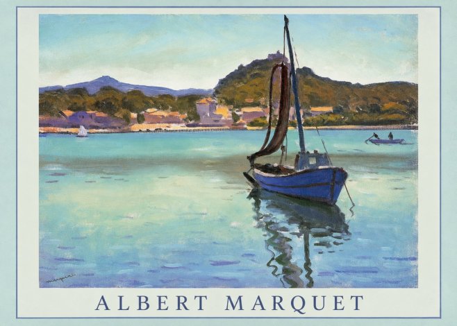Albert Marquet Blue Boat in the Harbor No1 - Poster