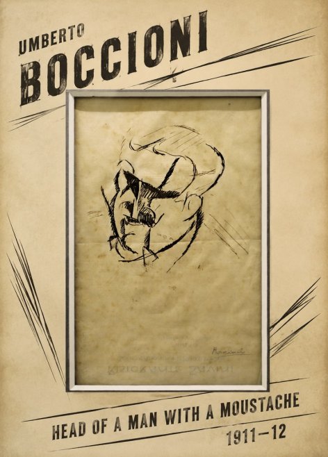 Umberto Boccioni Head of a Man with a Moustache No1 - Poster