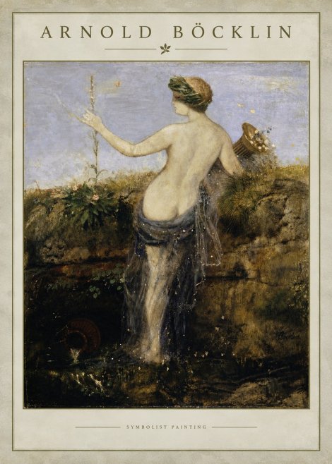 Arnold Böcklin Nymph in a Spring Forest No3 - Poster