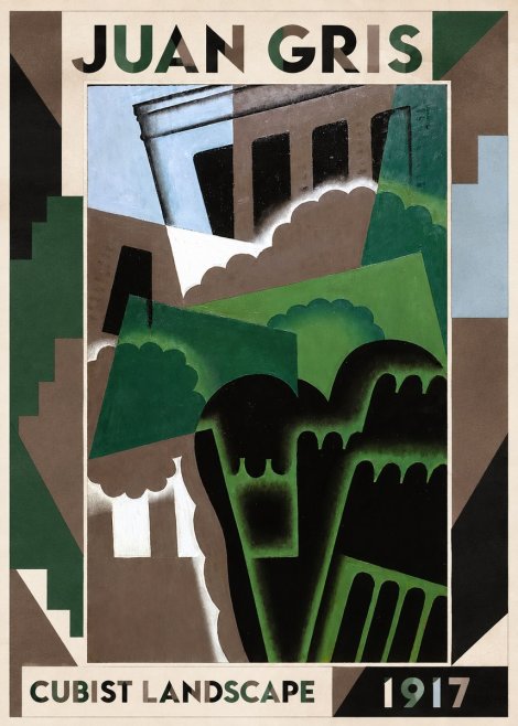Juan Gris Cubist Landscape No1 - Poster