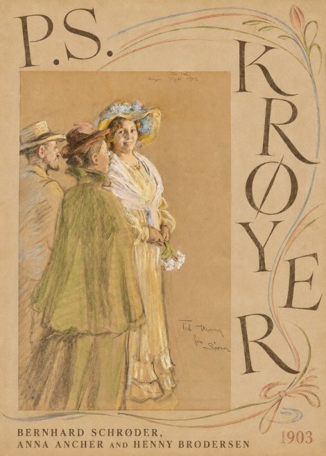 P.S. Krøyer Bernhard Schrøder, Anna Ancher and Henny Brodersen No5 - Poster
