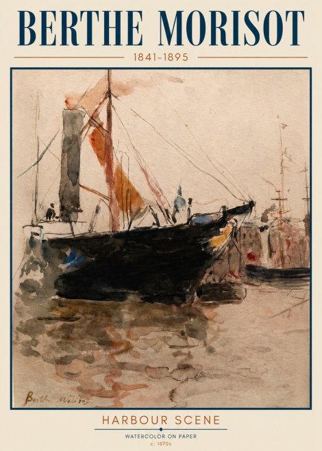 Berthe Morisot Harbour Scene No3 - Poster