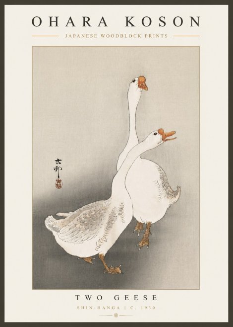 Ohara Koson Two Geese No4 - Poster