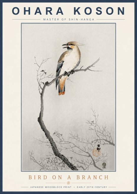 Ohara Koson Bird on a Branch I No4 - Poster