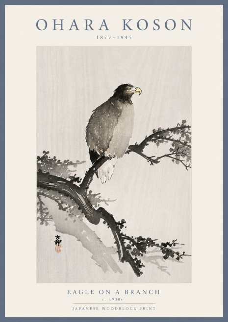Ohara Koson Eagle on a Branch I No5 - Poster