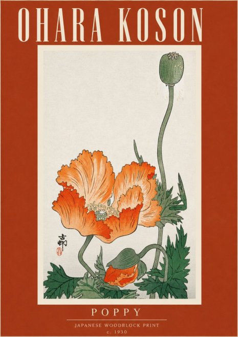 Ohara Koson Poppy No4 - Poster
