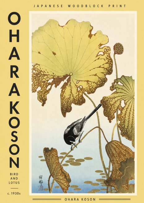 Ohara Koson Bird and Lotus No4 - Poster