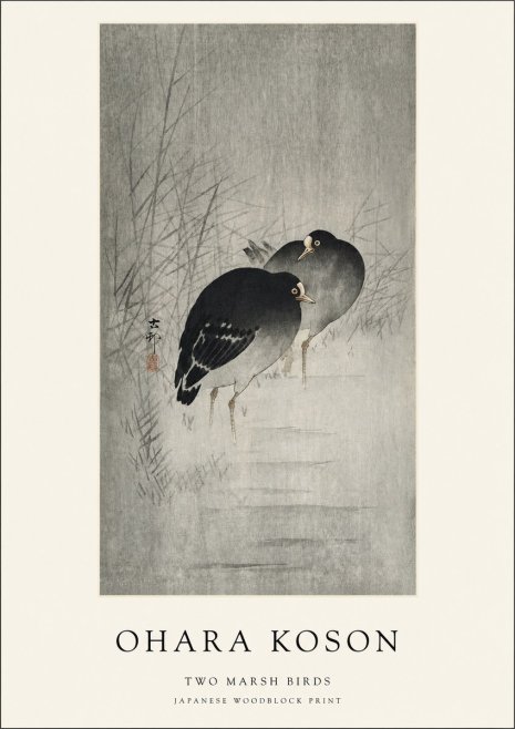 Ohara Koson Two Marsh Birds No1 - Poster