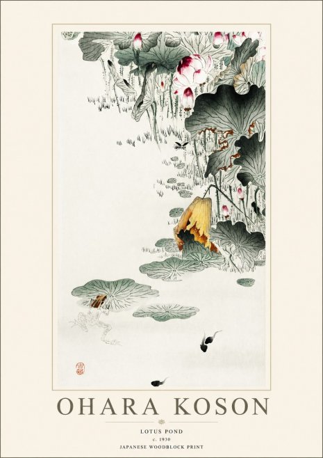 Ohara Koson Lotus Pond No1 - Poster