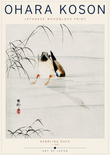 Ohara Koson Dabbling Duck No6 - Poster