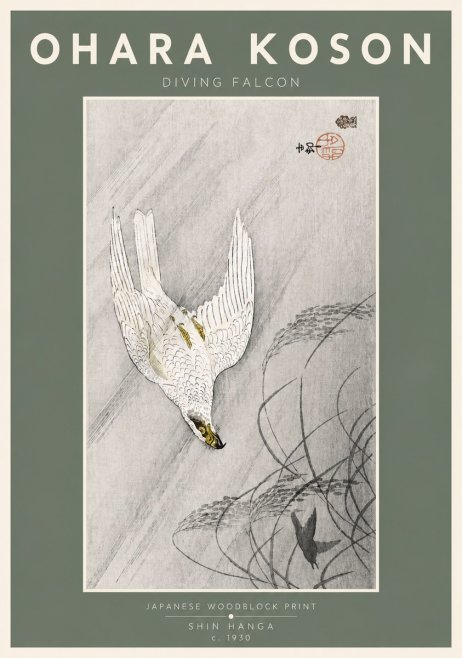 Ohara Koson Diving Falcon No4 - Poster