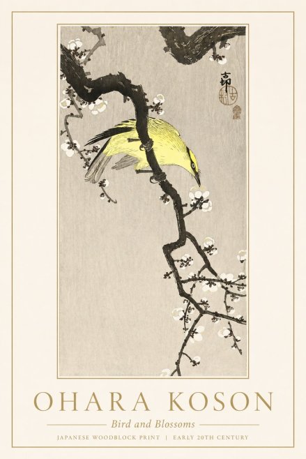 Ohara Koson Bird and Blossoms No1 - Poster