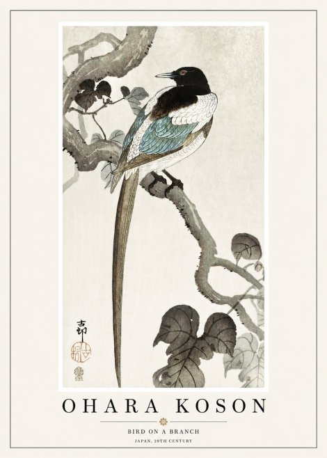 Ohara Koson Bird on a Branch IV No1 - Poster
